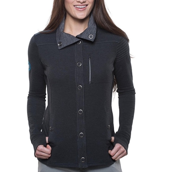 Kuhl Women's Krush Cotton Blend Jacket Internal Contrast Detail Black/Gray XS - Picture 1 of 16